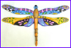 Decorative Dragonfly Wall Hanging - Hand Painted Metal Art - Garden Decor 24"